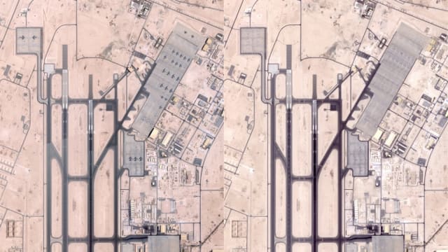 卫星图像：多架美军军机已撤离乌代德空军基地露天停机坪