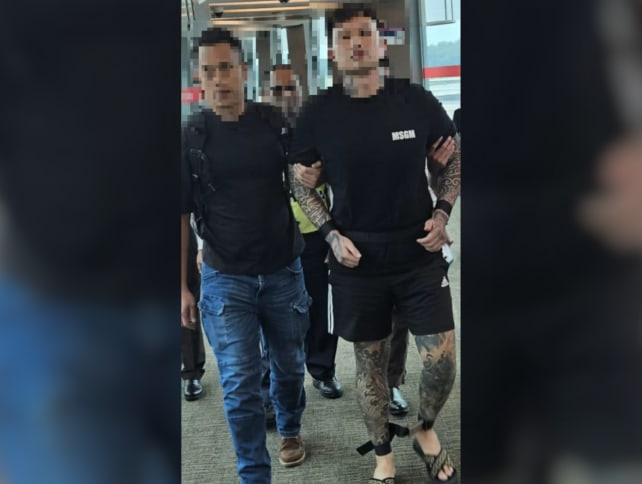 The 31-year-old man (right) was arrested by the Central Narcotics Bureau on Sept 19, 2024.