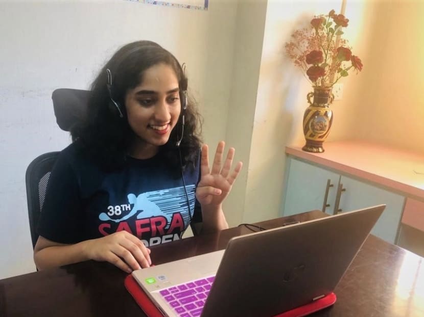 The author enjoying her virtual orientation activities in July 2020.