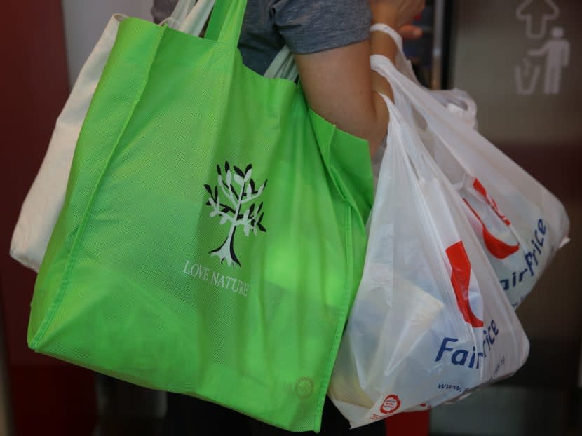 The National Environment Agency is proposing that supermarkets apply a minimum charge of 5 to 10 cents per plastic bag by the first half of 2023. The National Environment Agency is proposing that supermarkets apply a minimum charge of 5 to 10 cents per plastic bag by the first half of 2023.