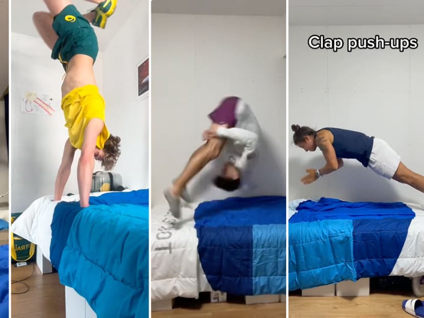 Olympic athletes at the Tokyo 2020 Games have been posting viral videos on TikTok of them attempting to break their beds, which are made from cardboard.