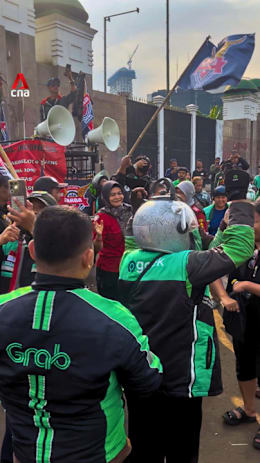 Indonesian gig workers rally in Jakarta