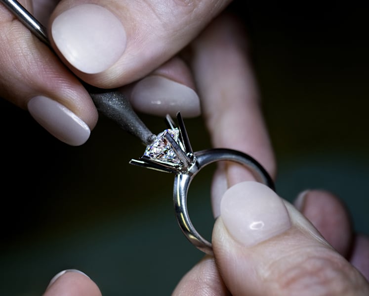 The artistry within: Tiffany True Setting showcases the intricate craft of diamond cutting