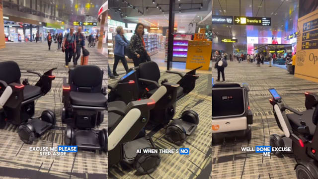 两边频互喊“不好意思请让开” 轮椅机器人相逢“吵架”网笑翻