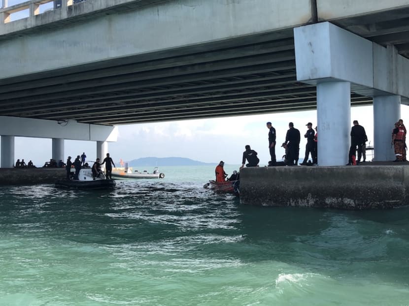 Search and rescue teams found the car near pillar number 34 under Penang Bridge.
