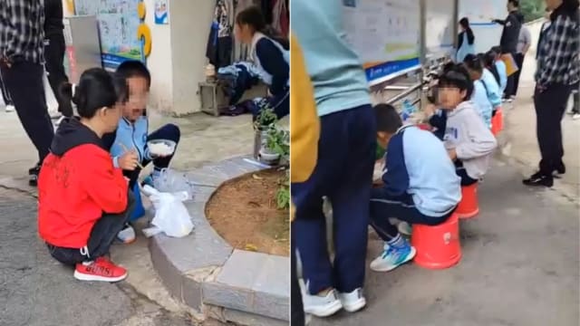 自带饭学生只能蹲教室外吃 湖南小学奇葩规定挨轰
