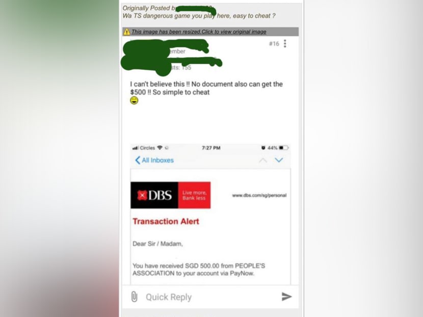 An internet user posted online claiming that he was able to obtain TRF aid without any documents, and that the system was "so simple to cheat".