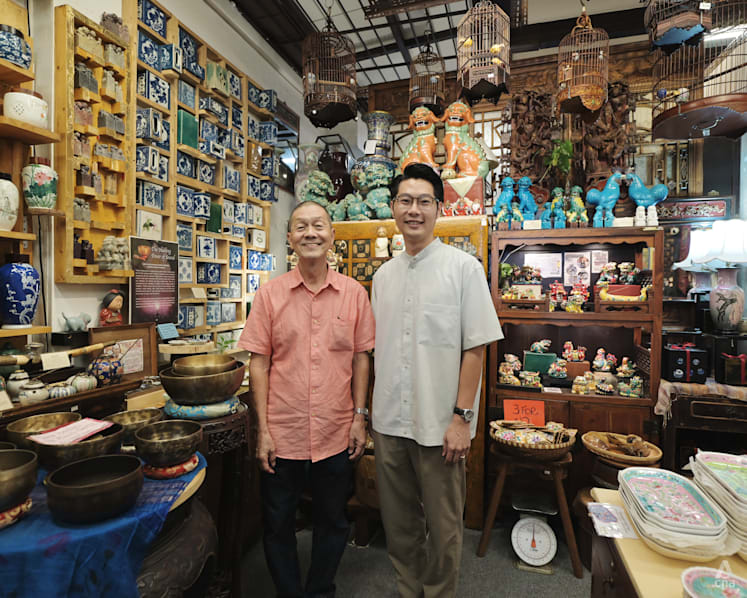 At this decades-old Chinatown antiques shop, a father and son cast old objects in a new light