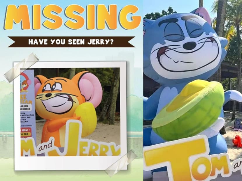 Have you seen this mouse? Inflatable Jerry mascot last spotted on Siloso Beach
