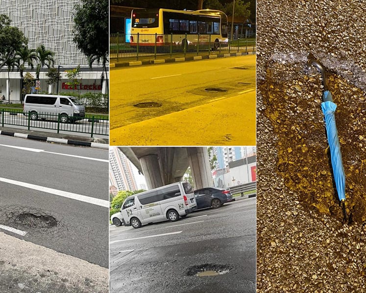 Record 2,570 potholes identified on Singapore roads in January