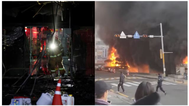 韩国城南市商业大楼失火 12人送院