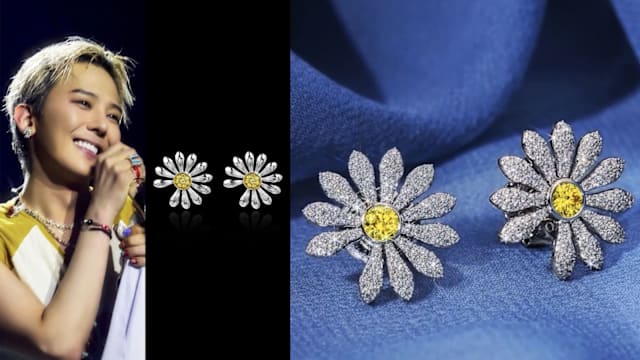 新加坡也能买！G-DRAGON联名Jacob & Co.推出镶钻雏菊耳环