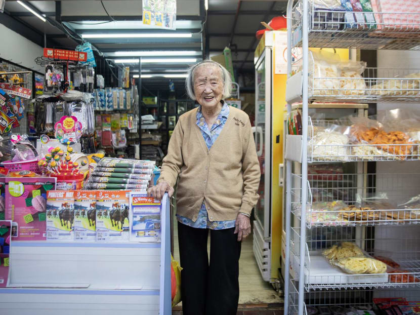 Madam Sie Choo Yong posing for a photo at her son's shop in Beauty World Centre on June 13, 2024. Madam Sie Choo Yong posing for a photo at her son's shop in Beauty World Centre on June 13, 2024.
