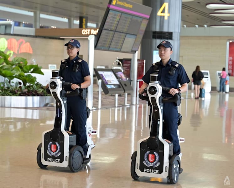 Singapore airport police trial robot that can carry out autonomous patrols and ferry officers around