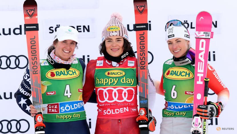 Alpine skiing-Austrian Scheib wins season-opener in Soelden