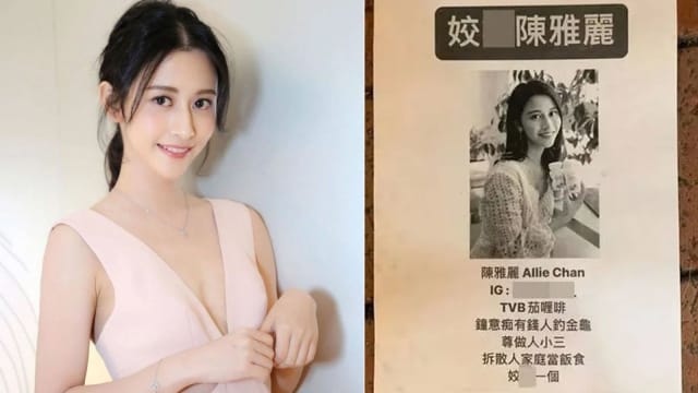 被爆是专门当小三的“淫荡女”　 辱骂陈雅丽海报撒满铜锣湾街道