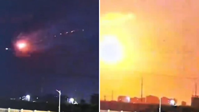 中国山东夜空“不明飞行物体被击落”当局：未接获任何消息