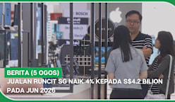 BERITA (5 Ogos) | Jualan runcit SG naik 4% kepada S$4.2 bilion pada Jun 2026
