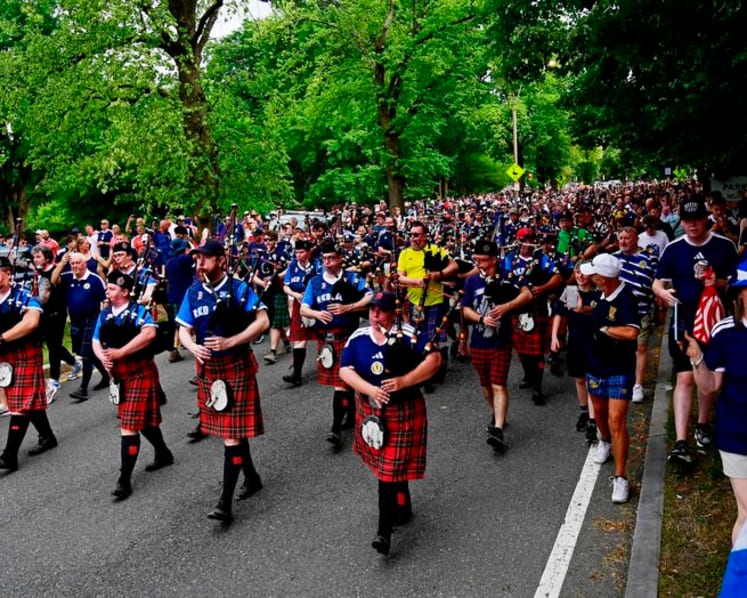 Scotland's Tartan Army switches sports for a day in Boston