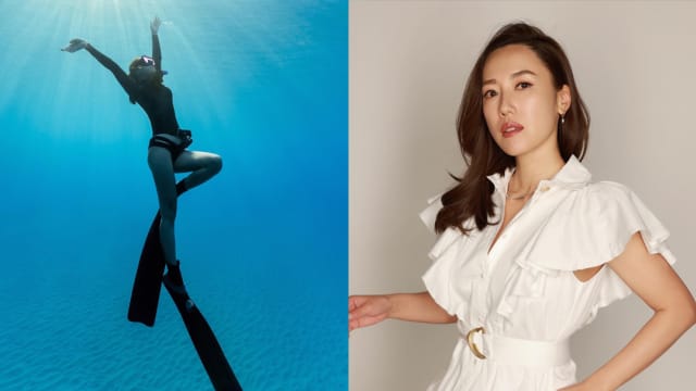 李施嬅康复后出国散心　夏威夷潜水遇海豚群