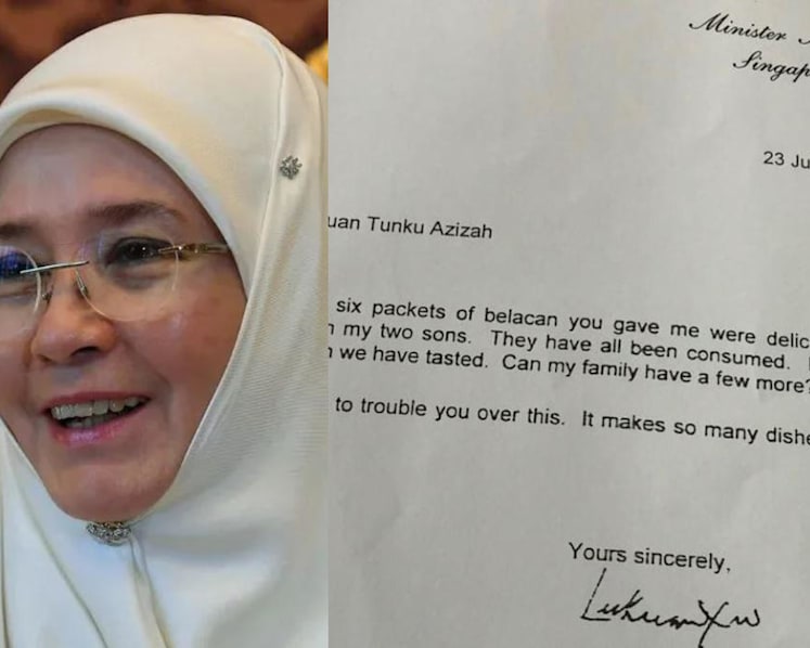 PM Lee expresses appreciation to Malaysia's queen for ‘royal’ sambal belacan