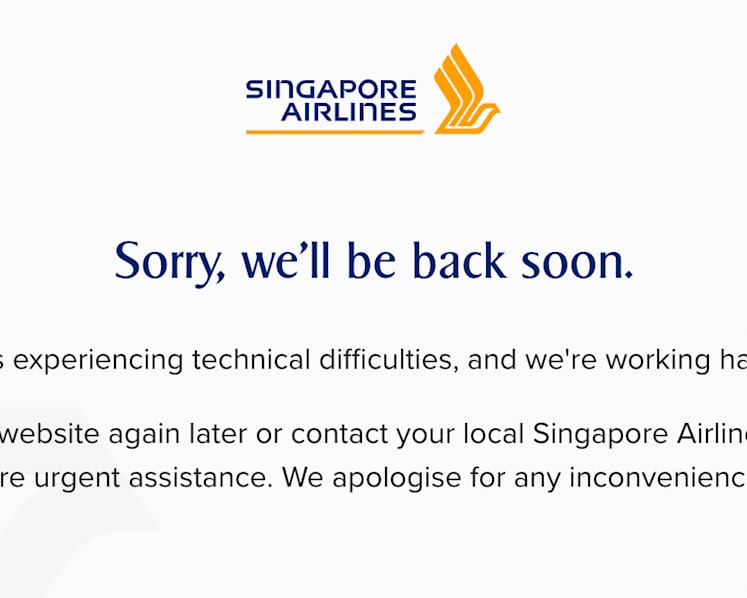 Singapore Airlines website hit by 'technical difficulties' after announcement on vaccinated travel lanes 