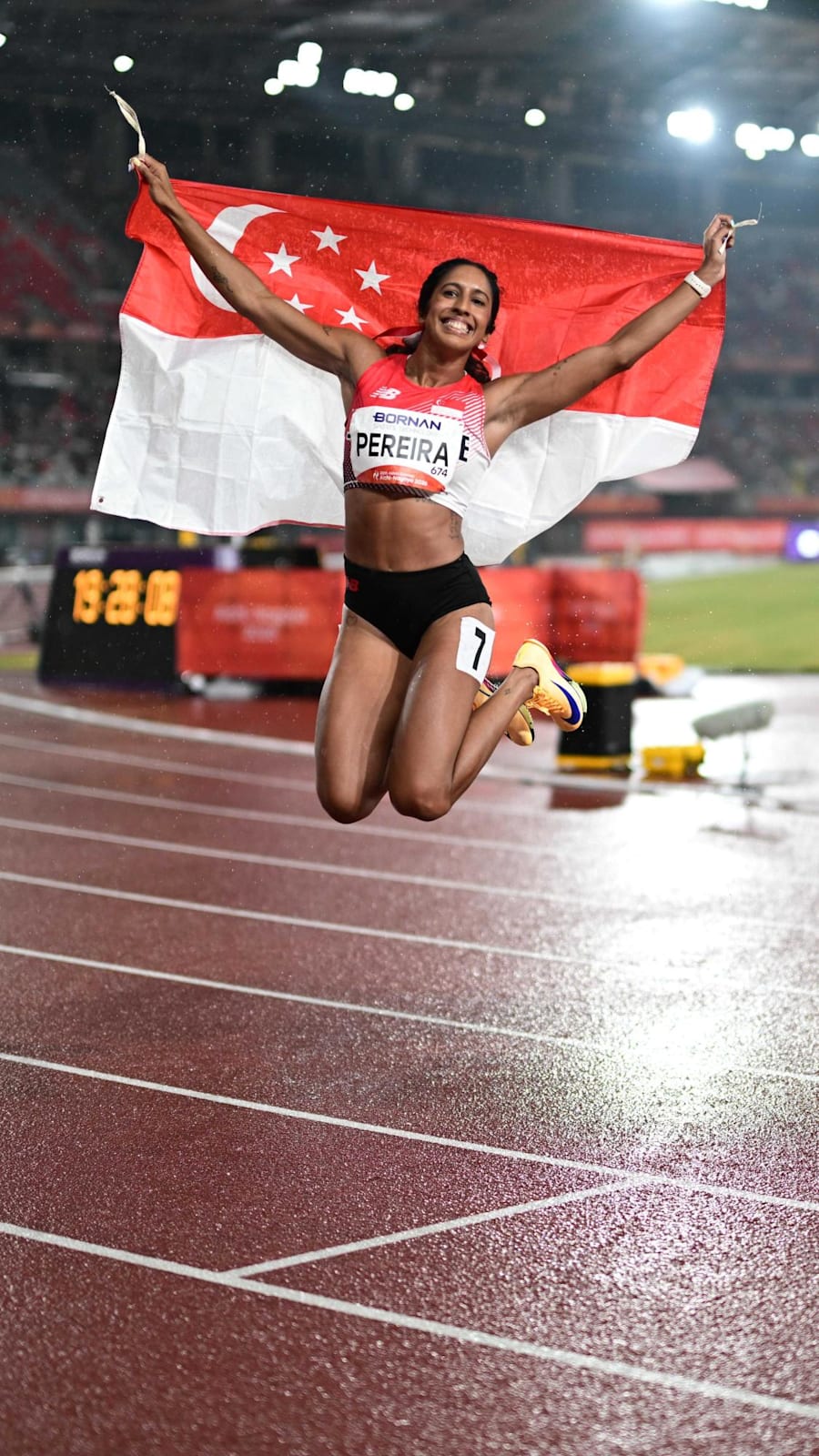 Singapore athletes in action at the 20th Asian Games