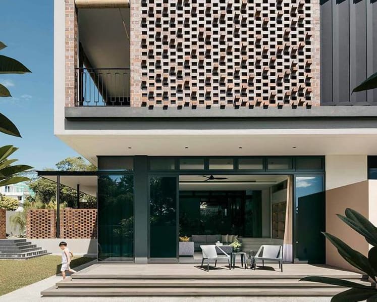 A brick house in Singapore shared by three generations of a family