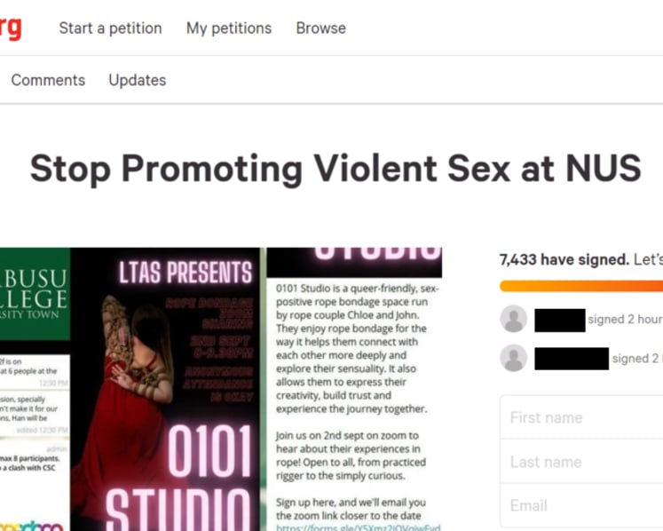 NUS student-run group cancels event on rope bondage after claims it promoted violent sex
