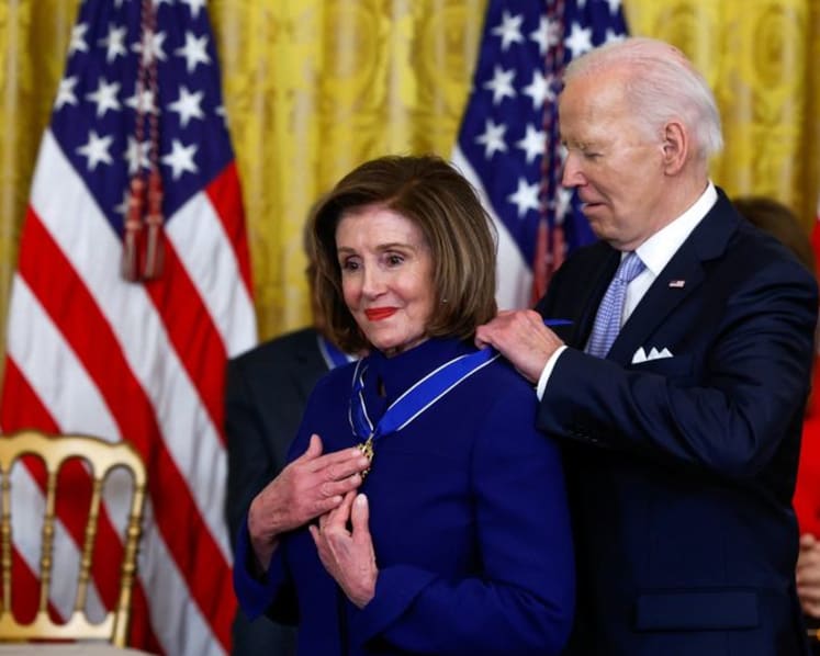 Pelosi says 'it's up to the president' to decide to stay in the race