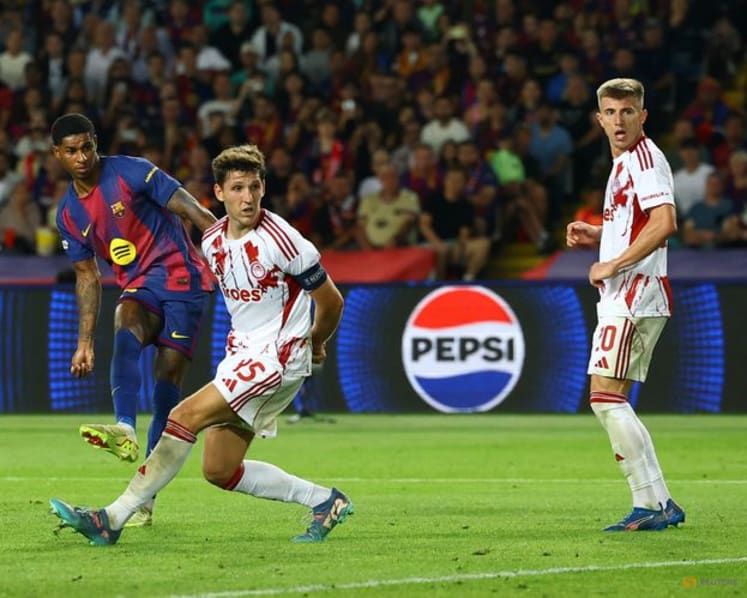 Fermin hat-trick inspires Barcelona to 6-1 rout of Olympiacos