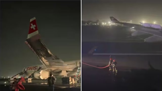 瑞士国际航空客机在印度机场起火 导致六人受伤