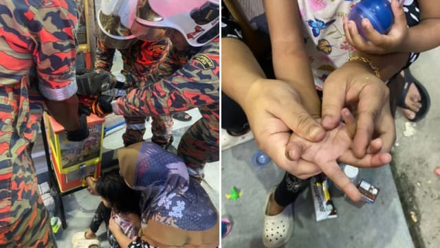 马国两岁女童手卡扭蛋机 出动九消防员拯救