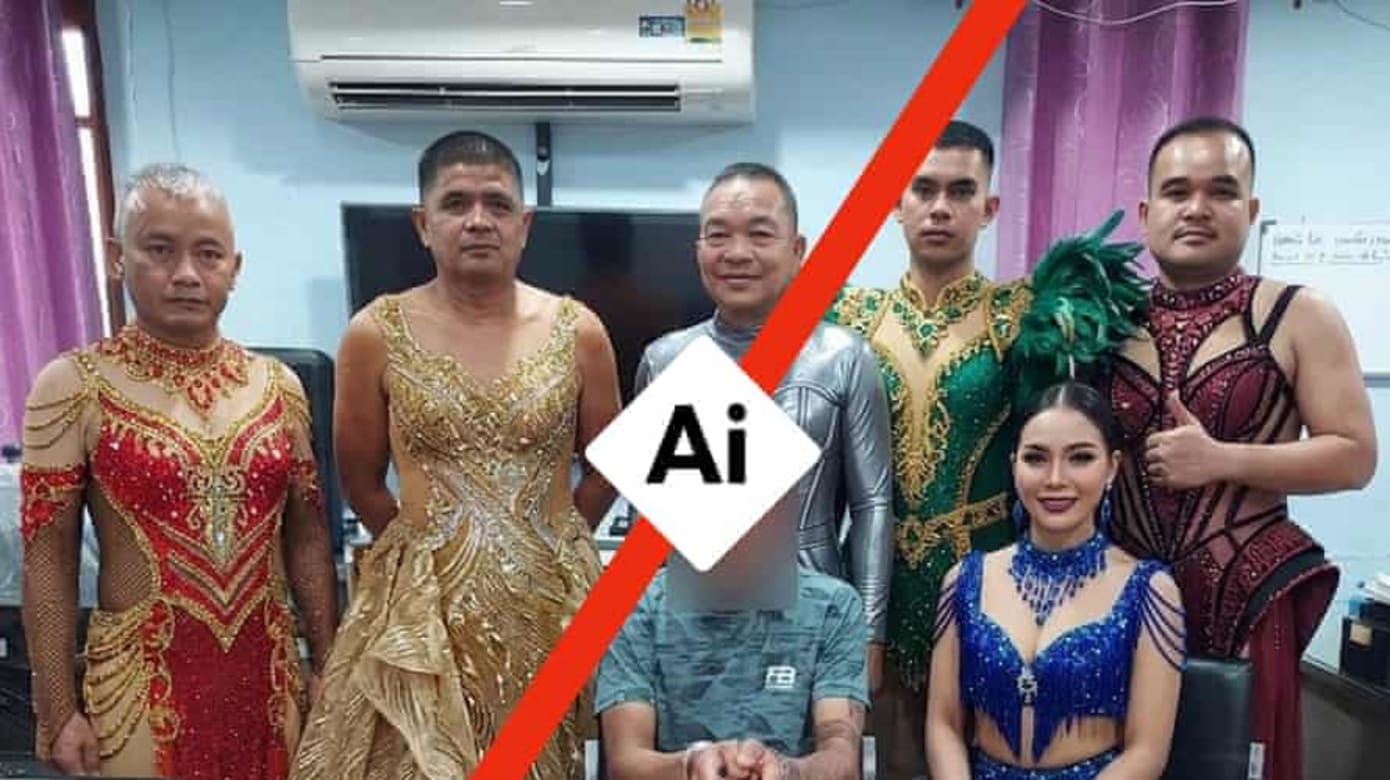 泰警穿裙乔装逮毒贩照片  竟是警方发布的AI生成假图