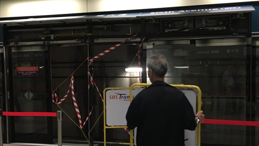 Dislodged platform screen door causes disruption on Downtown Line