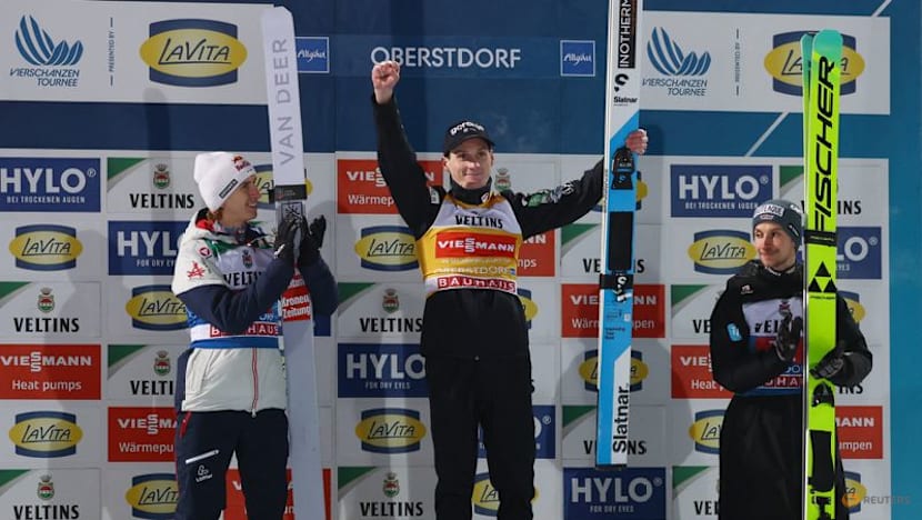 Ski Jumping- Slovenia's Prevc sets pace in Four Hills with Oberstdorf victory