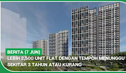 BERITA (7 Jun) | Lebih 2,500 unit flat dengan tempoh menunggu sekitar 3 tahun atau kurang