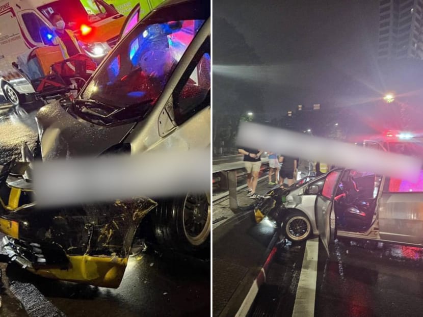 Photos posted online showing the aftermath of a suspected hit-and-run accident. Photos posted online showing the aftermath of a suspected hit-and-run accident.