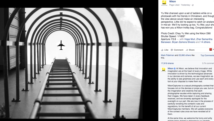 Nikon's FB post goes viral due to photoshopped winning entry
