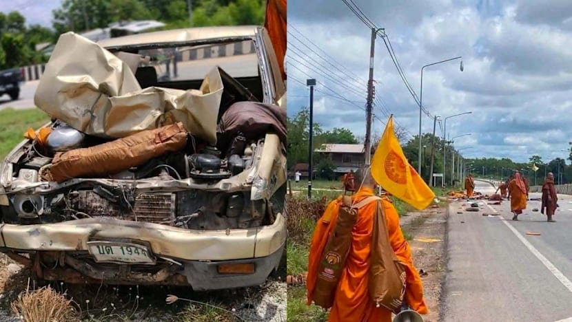 9 biksu di Thailand tewas ditabrak pikap yang dikendarai bocah 11 tahun