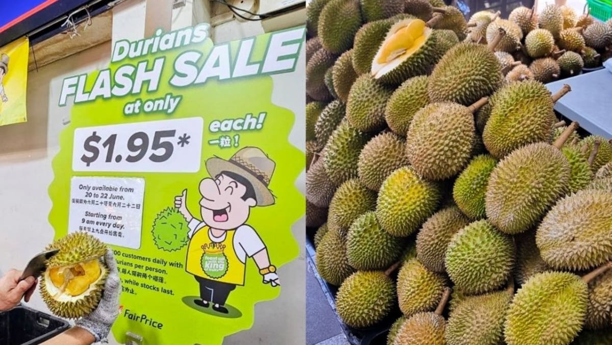 FairPrice’s annual S.95 durian sale returns across 3 weekends at 3 locations