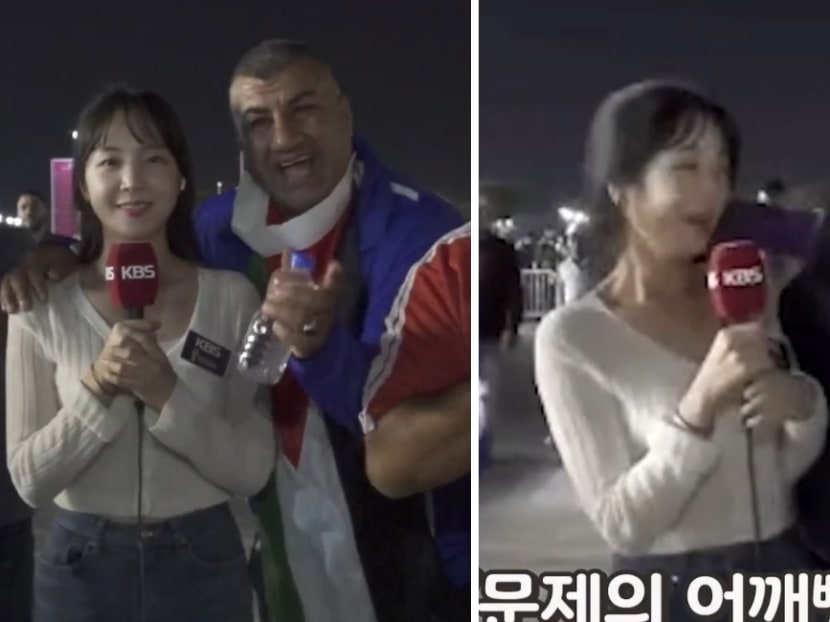 Netizens Shame Rowdy Football Fans For Hugging And Pushing Korean Reporter During Live Broadcast