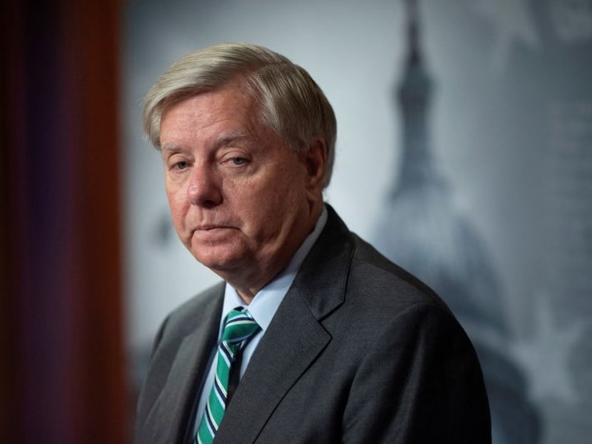 FILE PHOTO: U.S. Senator Lindsey Graham (R-S.C.) looks on during a news conference on Capitol Hill, in Washington, U.S., September 14, 2022. REUTERS/Tom Brenner/File Photo FILE PHOTO: U.S. Senator Lindsey Graham (R-S.C.) looks on during a news conference on Capitol Hill, in Washington, U.S., September 14, 2022. REUTERS/Tom Brenner/File Photo