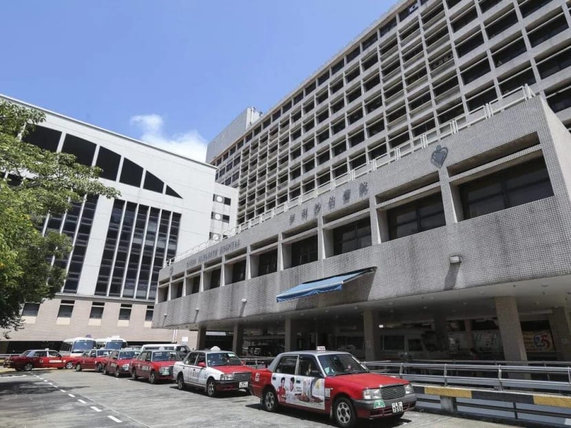 A picture showing a police officer outside a medical ward in Queen Elizabeth Hospital was circulated widely online.