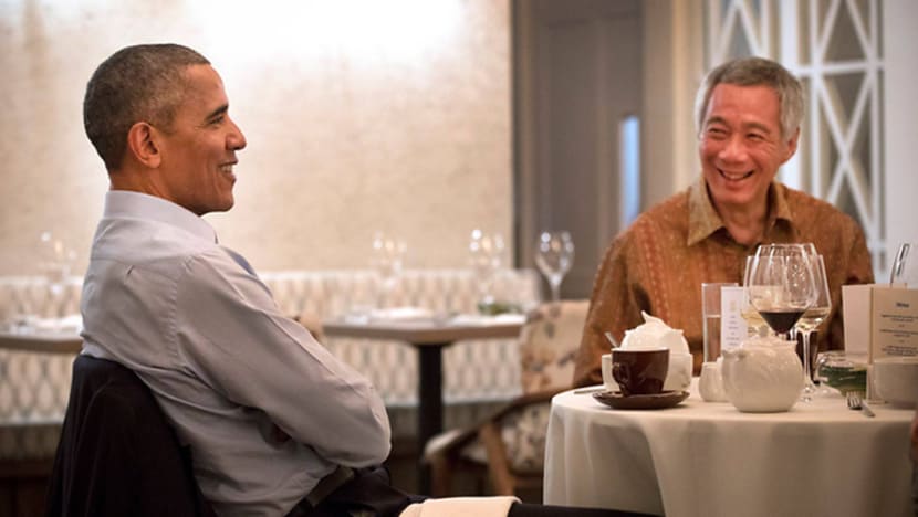 Jamuan malam dengan PM Lee sebelum Obama sampaikan ceramah di sini