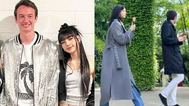 感情依旧甜蜜！BLACKPINK Lisa与LV三公子边吃冰淇淋边逛花园被拍