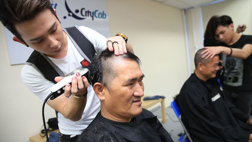 61 cabbies go bald in support for Hair for Hope