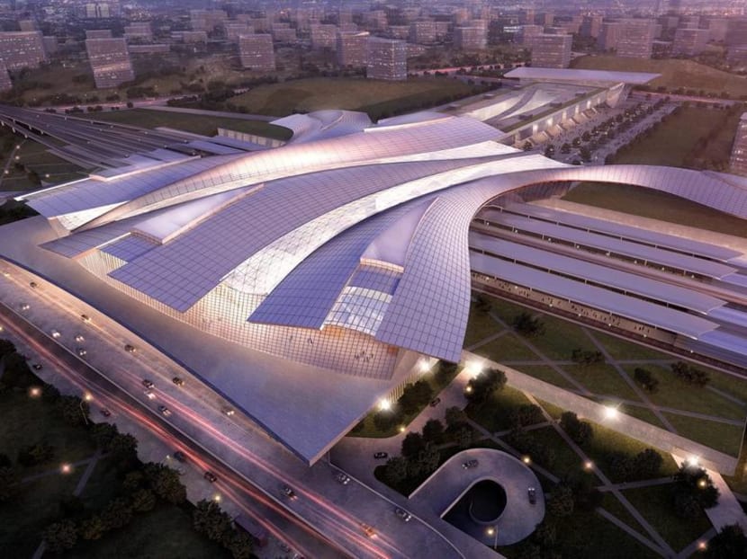A 2017 concept design of the Iskandar Puteri station, of the High-Speed Rail project, in Johor, Malaysia. A 2017 concept design of the Iskandar Puteri station, of the High-Speed Rail project, in Johor, Malaysia.