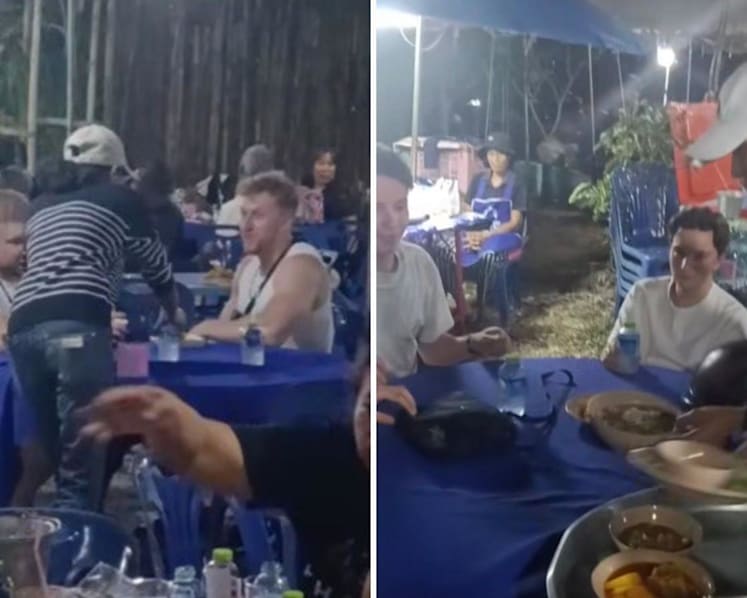 Foreigners sit down at Thai funeral thinking it's a street food place. Family of deceased responds