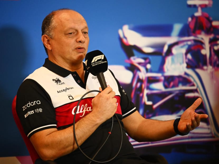 Alfa Romeo Racing Team Principal Frederic Vasseur attends the Team Principals Press Conference prior to final practice ahead of the F1 Grand Prix of USA at Circuit of The Americas on Oct 22, 2022 in Austin, Texas. Clive Mason/Getty Images/AFP
Alfa Romeo Racing Team Principal Frederic Vasseur attends the Team Principals Press Conference prior to final practice ahead of the F1 Grand Prix of USA at Circuit of The Americas on Oct 22, 2022 in Austin, Texas. Clive Mason/Getty Images/AFP